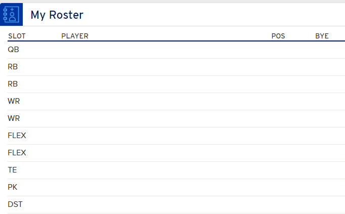 Fantasy Football Roster