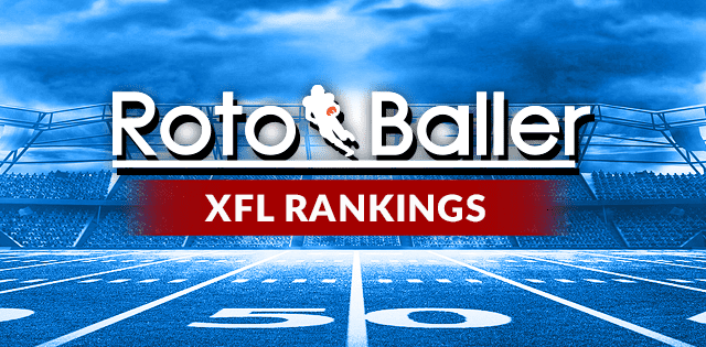 Week 10 XFL Fantasy Football Rankings - QB, RB, WR, TE