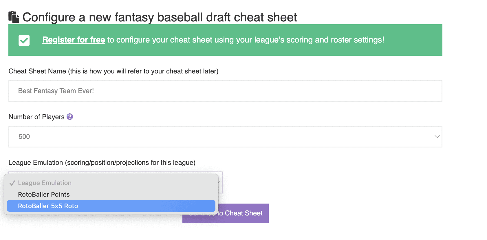 Free Fantasy Baseball Draft Cheat Sheets